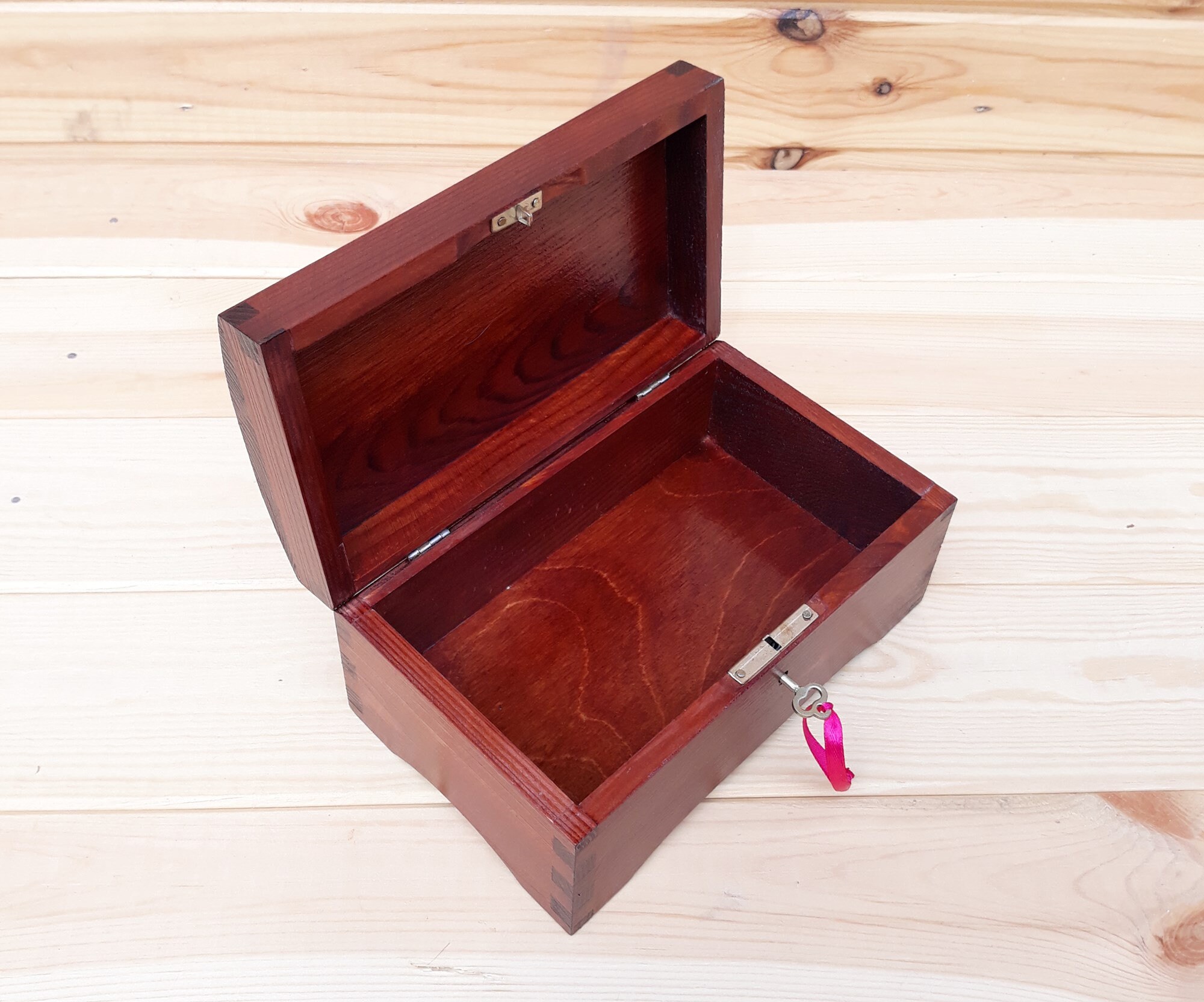 Caja de madera cerradura de llave caja mediana. Para | Etsy