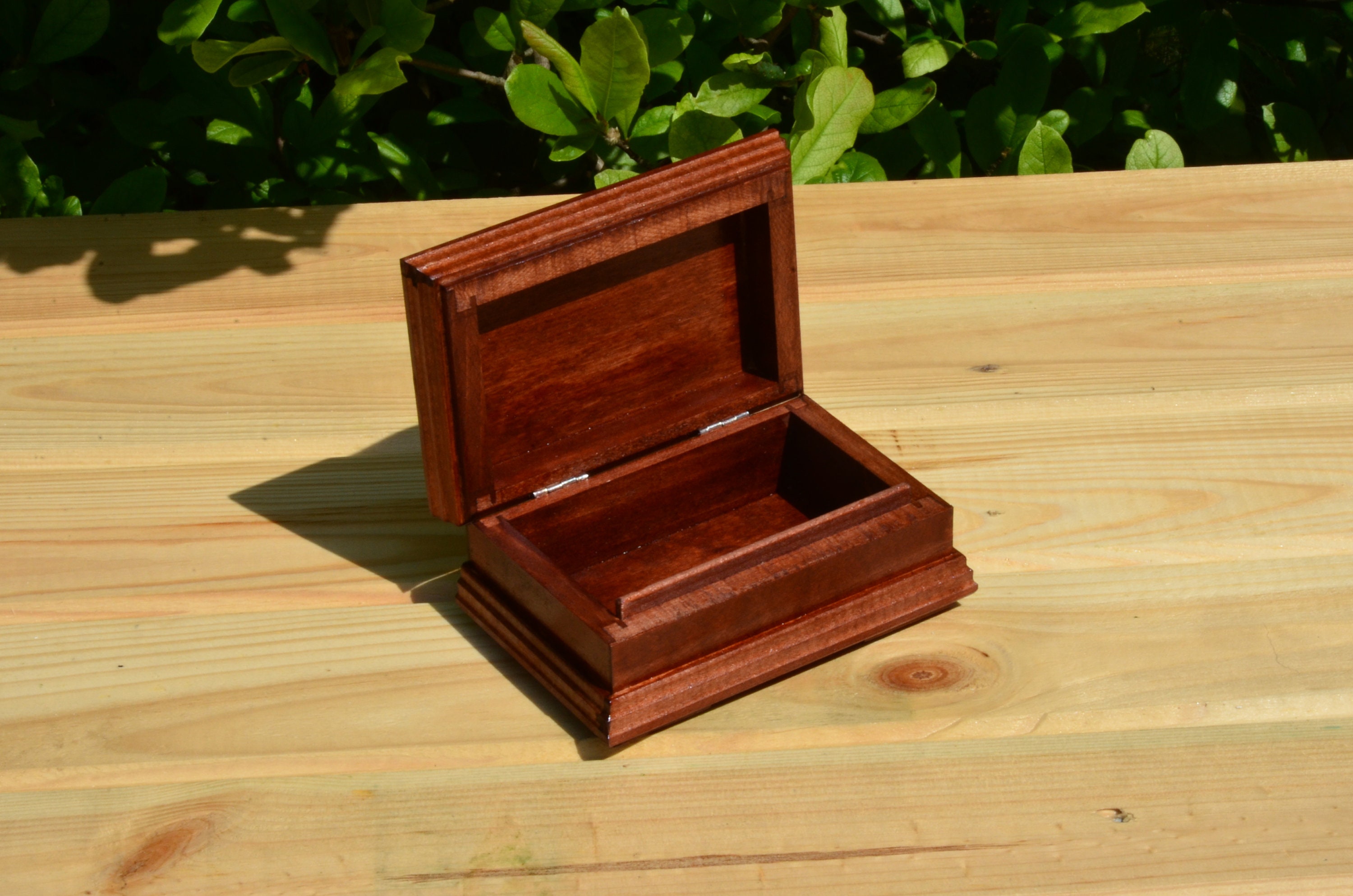 Small box. Mahogany color keys Wooden box for jewelry