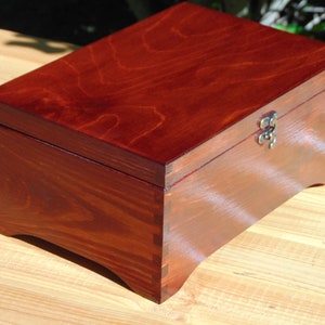 Wooden box with key lock, gift idea, letter box, large casket. Color mahogany. A box for your treasures. Big box.