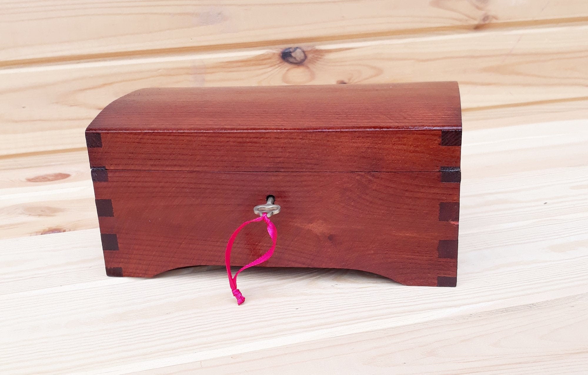 Caja de madera cerradura de llave caja mediana. Para | Etsy