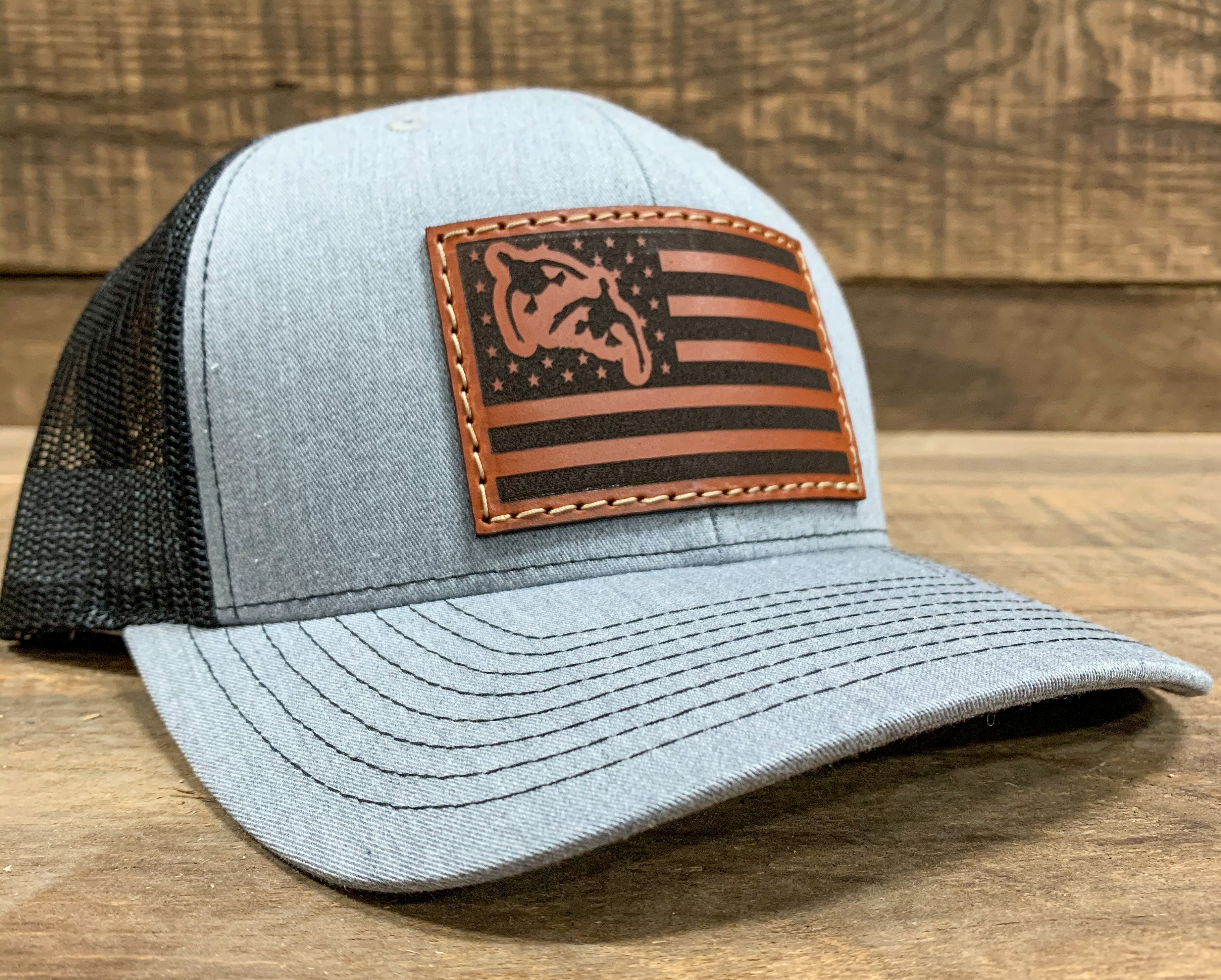 American Duck Hunter Leather Patch Hat Etsy