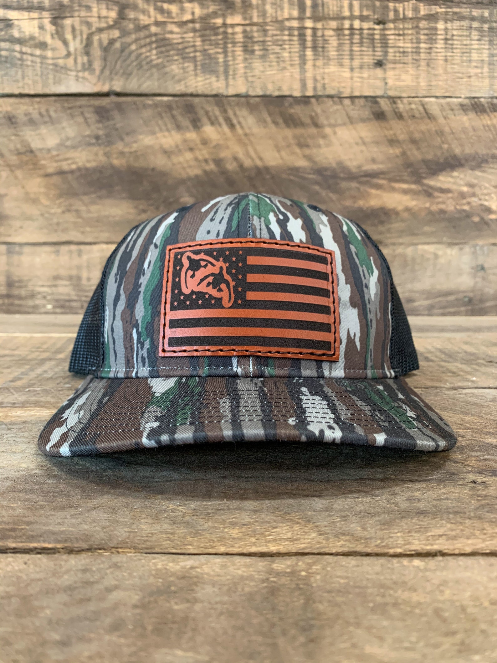 American Duck Hunter Leather Patch Hat Etsy