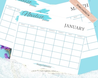 Story Calendar - Writer's Resource - Novelist Planner - Minimalist
