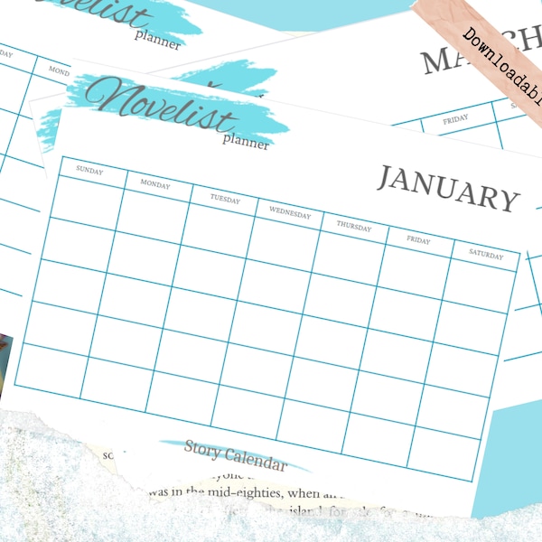 Story Calendar - Writer's Resource - Novelist Planner - Minimalist