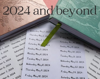 Date Stickers for planners, calendars, and schedules. Day, month, date, year. 2024, 2025, 2026 and custom orders