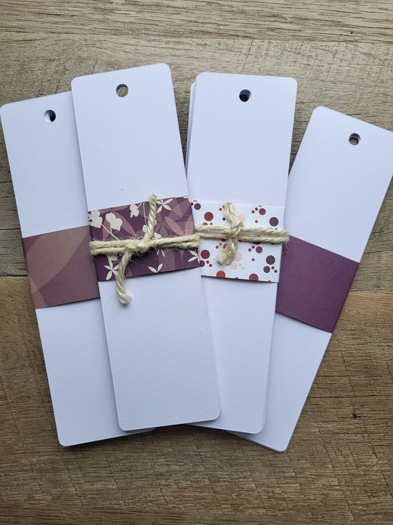 Blank Bookmarks - 2"x7", heavy-duty 110 lb. cardstock, ready for your project or art, tassel hole