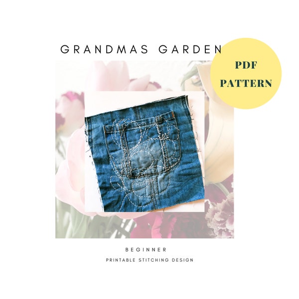 Grandma's Garden Printable Stitching and Mending Design