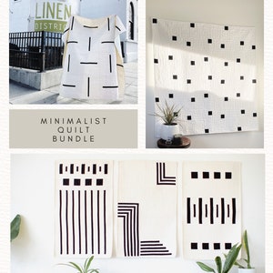 Minimalist Quilt Pattern Bundle, Beginner Quilts