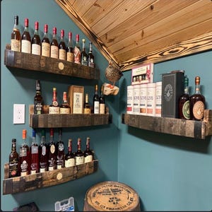 Bourbon Barrel Bunghole Stave Shelf: Rustic Wall Decor, Unique Bourbon Gift