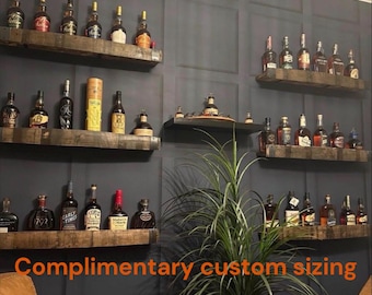 Bourbon Barrel Stave Shelf: Rustic Wall Display, Mounting Hardware