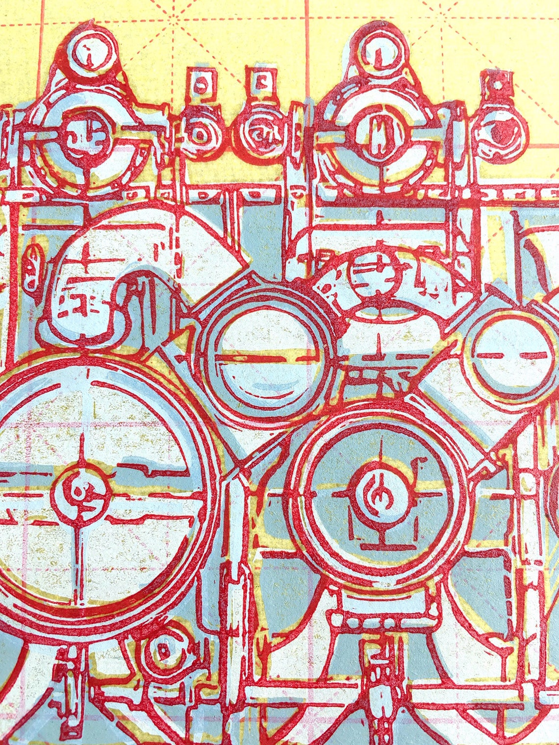 Limited Edition Abstract Linocut Relief Print miscellaneous Etsy