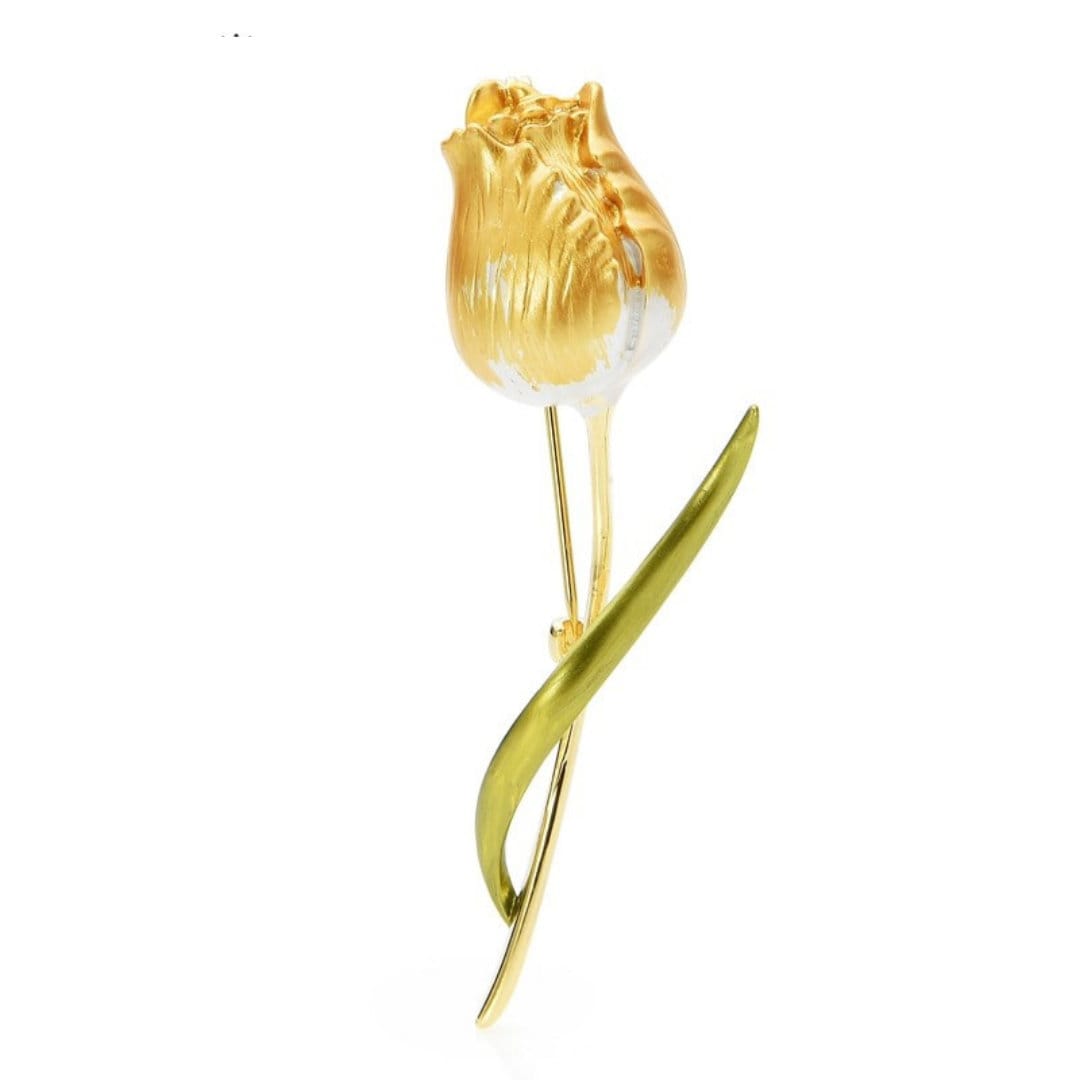 Enamel Pink Tulip Brooch Flower Brooch Vintage Elegant | Etsy