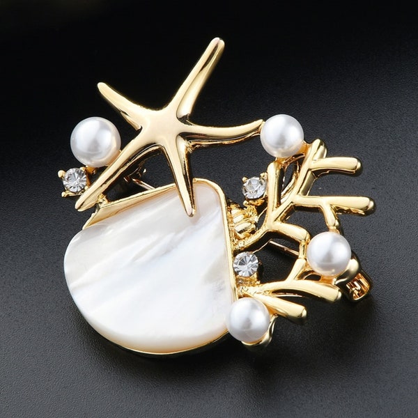 Seashell Brooch Etsy