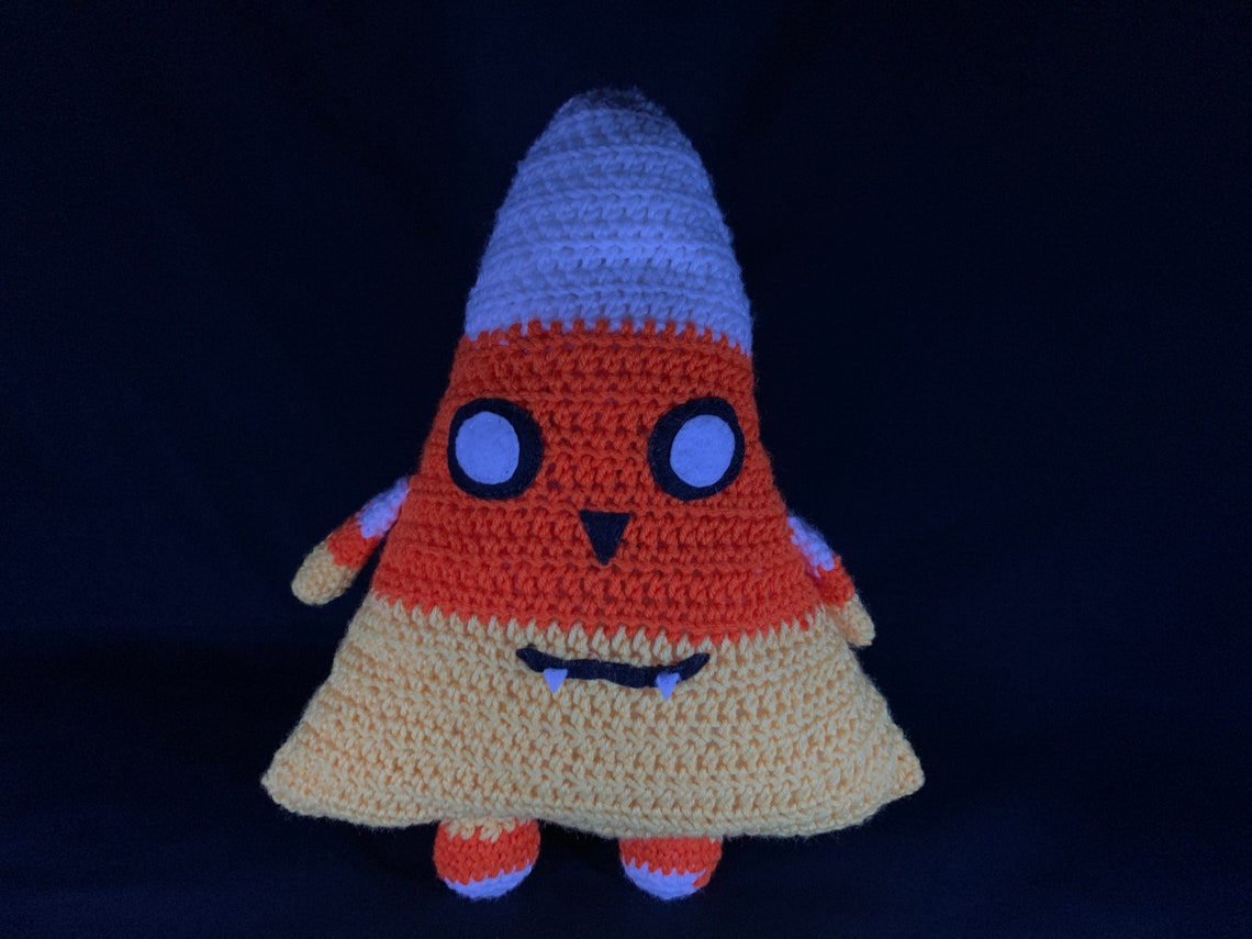 Crocheted Candy Corn Monster Stuffed Animal Etsy