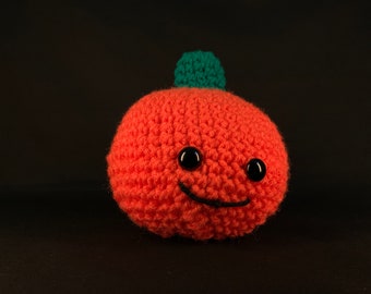 peluche de citrouille happy crochetée
