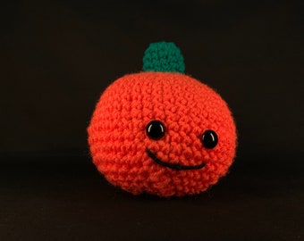 crocheted happy pumpkin plush