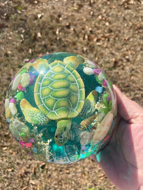 Resin Paperweight With Sea Turtle Paperweight Resin Sea Etsy