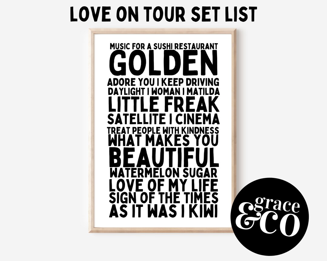 Love on Tour Setlist Minimalist Instant Download Print Harry Etsy