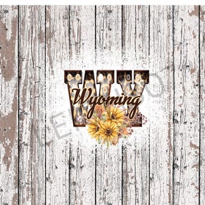 WYOMING-Sunflower Barnwood 20 Unzen Tumbler Wrap PNG