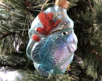 Great Barrier Reef Christmas Ornament Porcelain Coral Tropical Fish 2.75 Inches
