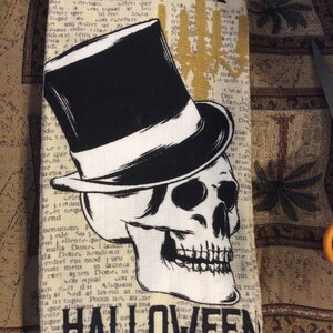 Happy Halloween Skull with Top Hat Towel
