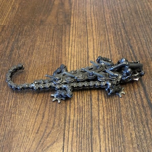 Small Alligator Metal Animal Gear Sculpture