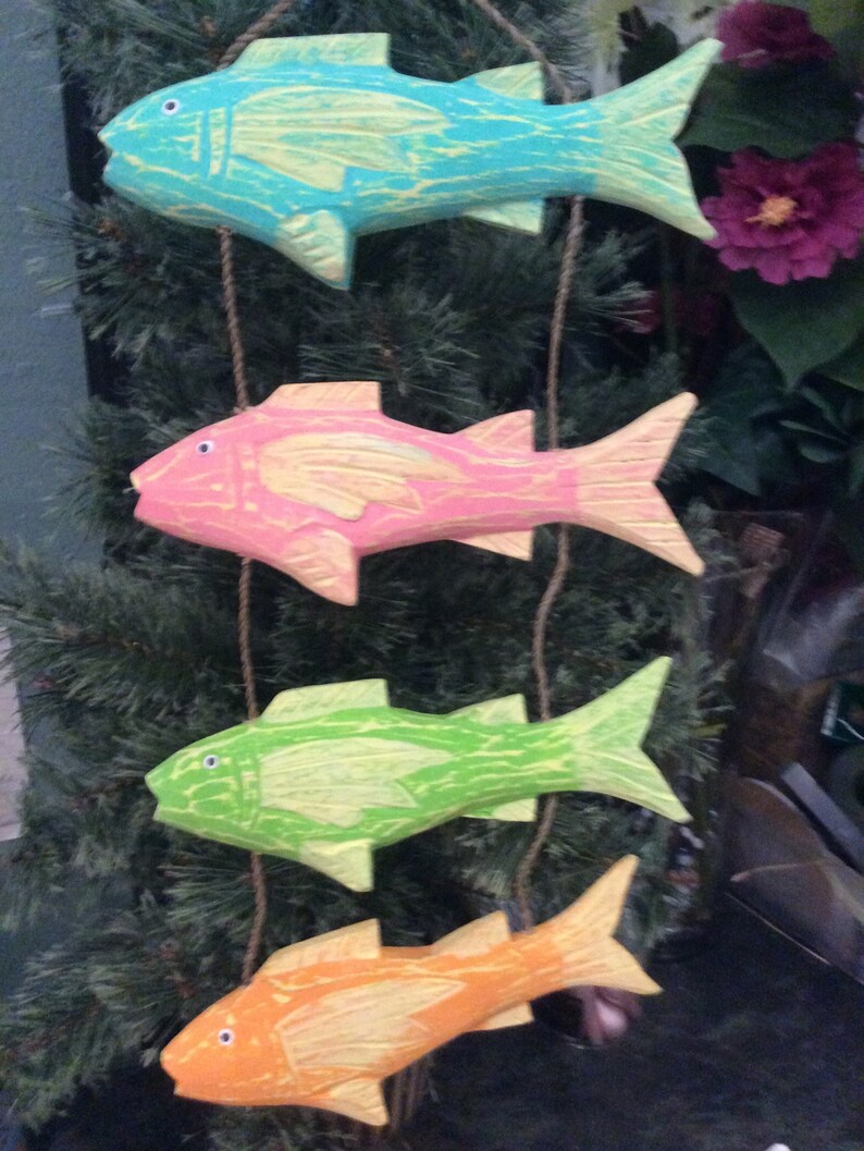 Multi Colored Hanging Fish Wall Decor - Etsy