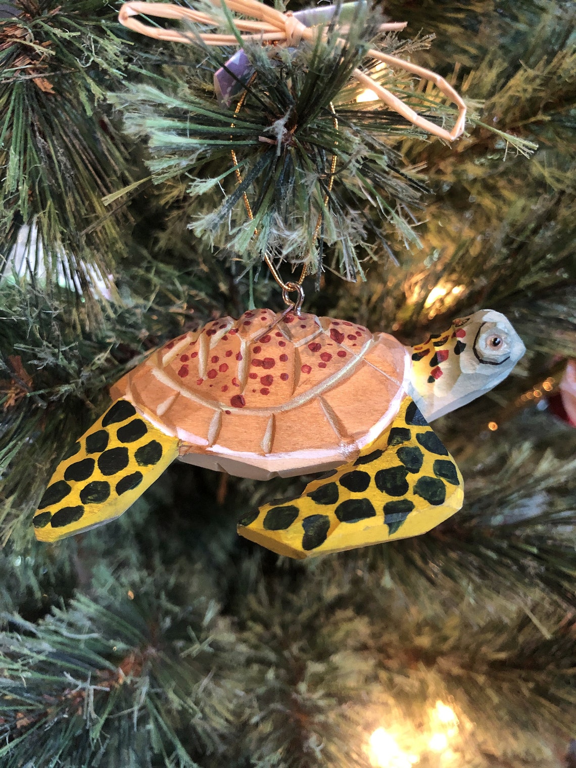 Wooden Sea Turtle Nautical Ornament Etsy