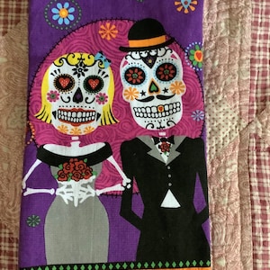 Bride and Groom Skeleton Kitchen Towel