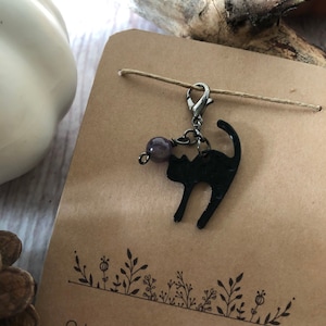 The Black Cat - Stitch Marker - Progress Keeper -
