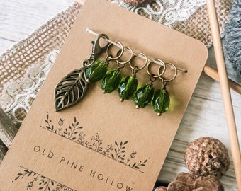 Spring Leaves Stitch Markers