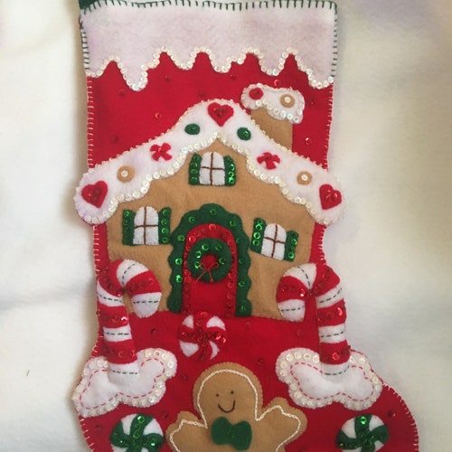 Bucilla Stocking Finished Personalized gingerbread Etsy