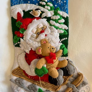 Finished Bucilla Santa’s Sled