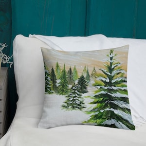 Christmas pillow, winter tree pillow, Christmas decor, Christmas tree pillow, tree pillow, tree farm, winter pillow, winter decor