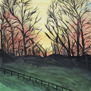 tree art, original painting, tree artwork, nature painting, home decor, sunset painting, trees wall art, home decor wall art