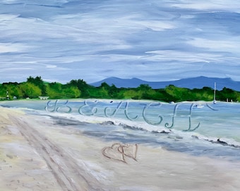 personalized art, personalized gifts, jamaican art, jamaican painting, jamaica beach, beach painting, beach decor, beach art, beach artwork