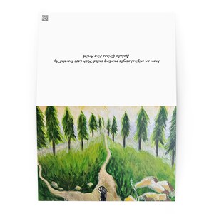 Weg Grußkarte, Weg Grußkarte, weniger befahrener Weg, Landschafts Karte, glaube an dich selbst