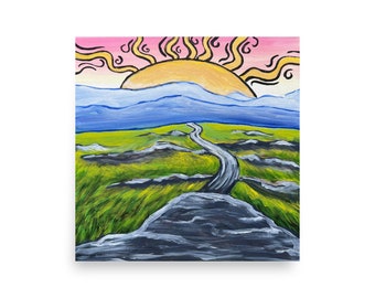 The Journey, life journey, positive thinking, sun print, landscape print