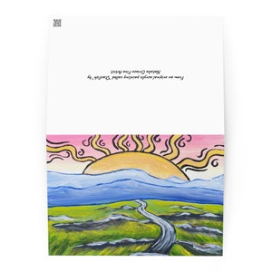 Le voyage, voyage de la vie, pensée positive, carte de voeux soleil, carte de voeux paysage, carte de voeux