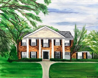 home painting, home painting from photo, photo to painting, moving gift, original painting, home décor, personalized artwork, custom art