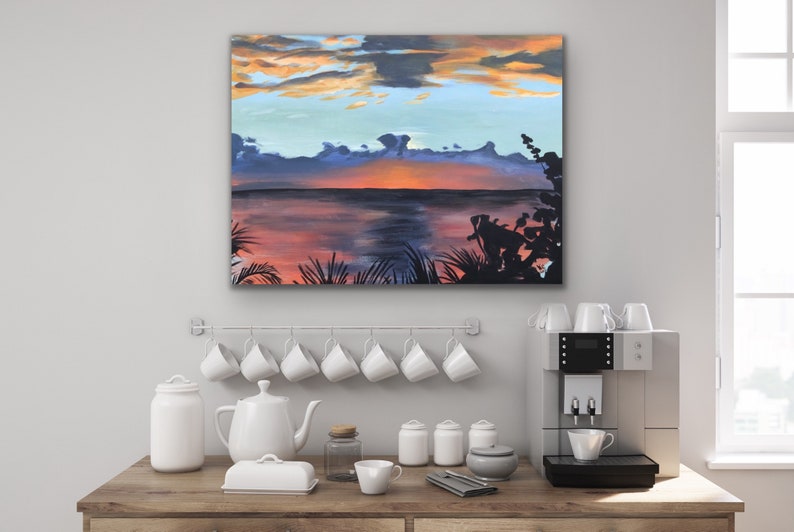 Jamaican art Jamaican artwork Jamaica painting sunset wall | Etsy