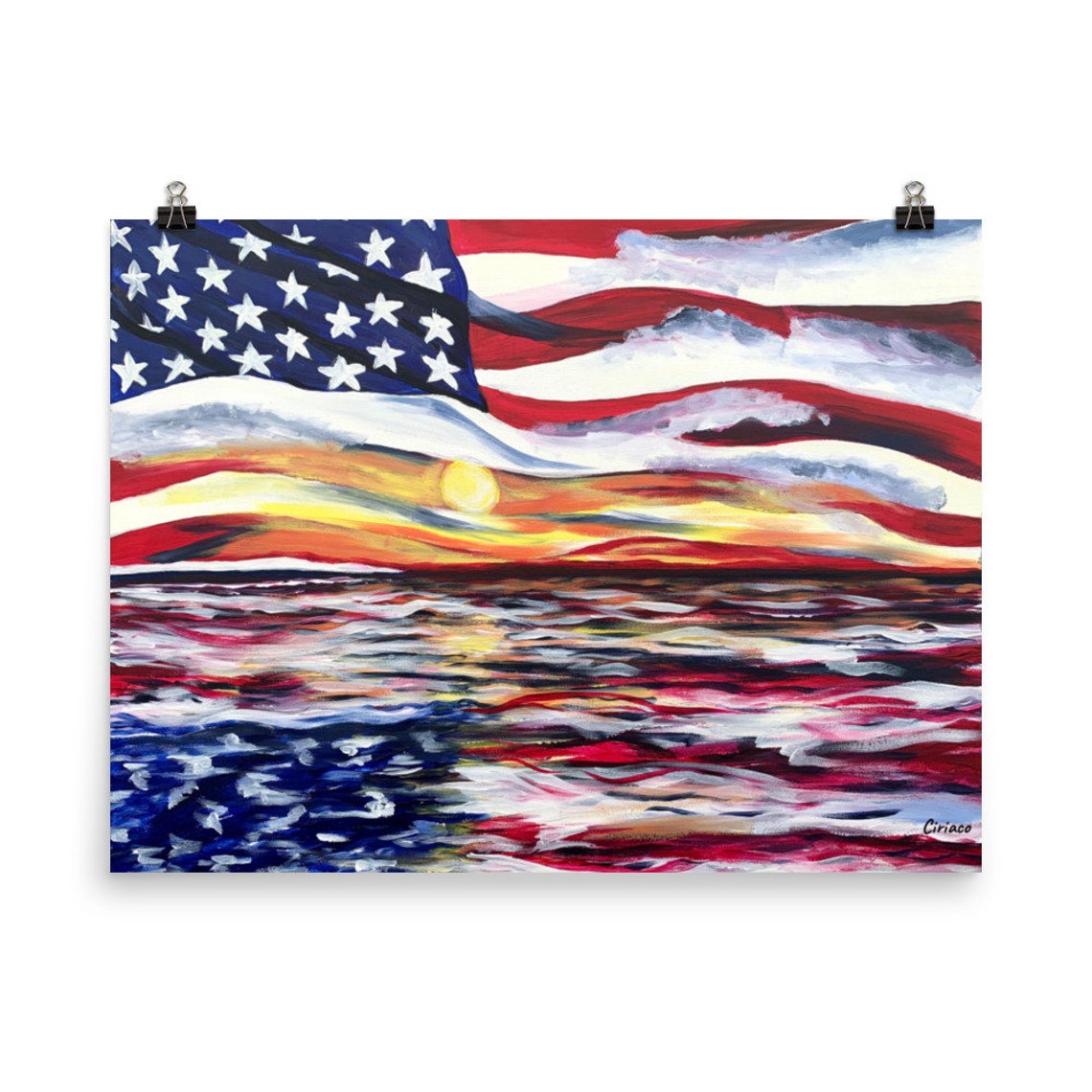 American Flag American Flag Print Usa Art American Flag - Etsy