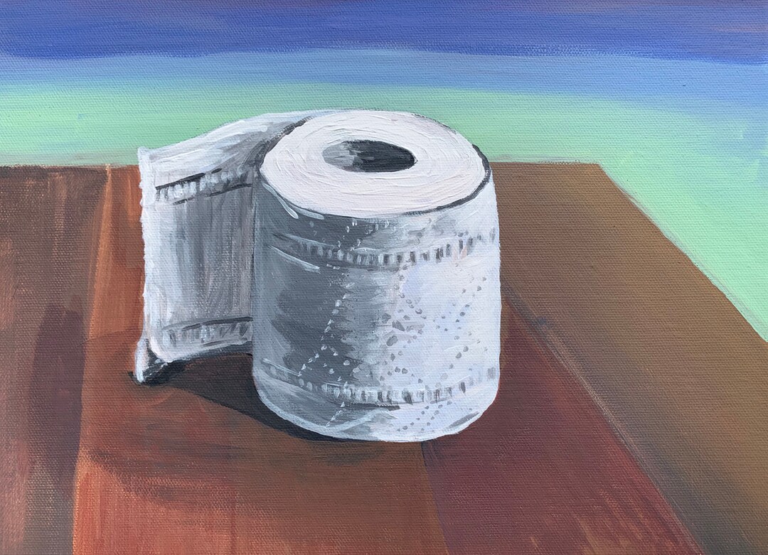 Toilet Paper Painting Toilet Paper Roll Original Acrylic Etsy