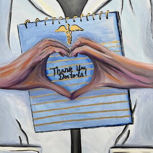 Doctor love, doctor painting, thank you doctor, personalized painting