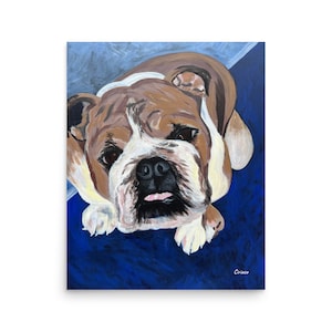 bulldog print, English bulldog print, pet portraits