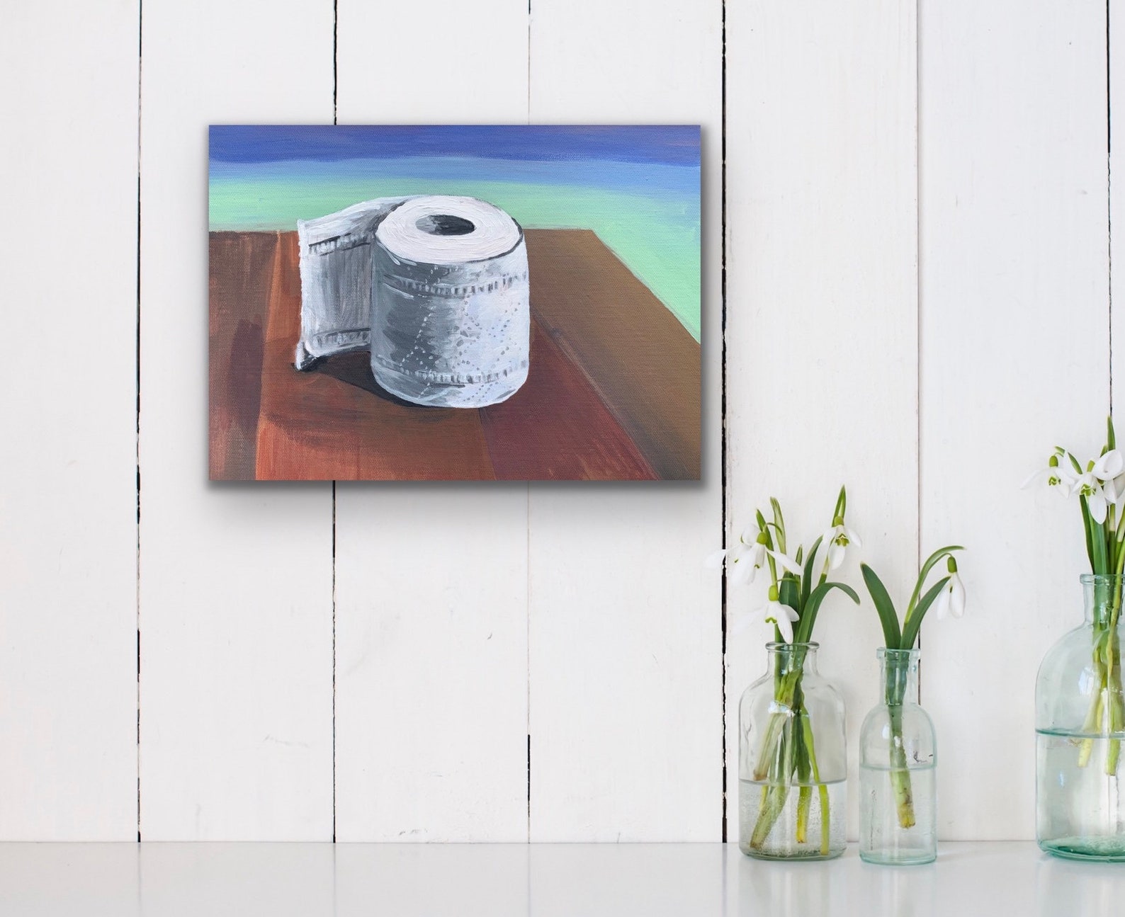 Toilet Paper Painting Toilet Paper Roll Original Acrylic Etsy