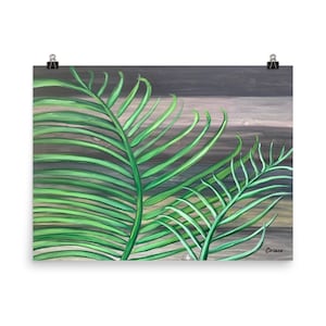 green leaves print, decor, boho wall decor, boho art, boho green wall art, boho wood wall art, original painting, acrylic painting