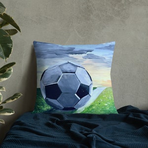soccer pillow, soccer art, soccer decor, soccer decorations, sports pillow, sports art, sports artwork, sports decor,home decor,kids bedroom