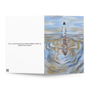 Carte de voeux de Jésus, carte de Jésus, art de Jésus, Jésus marchant sur l'eau