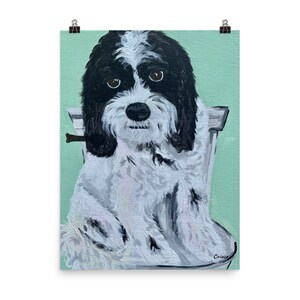 cockapoo print, cockapoo, cockapoo gift, pet print, dog print, home decor, pet portrait, dog decor, bathroom decor, dog on toilet